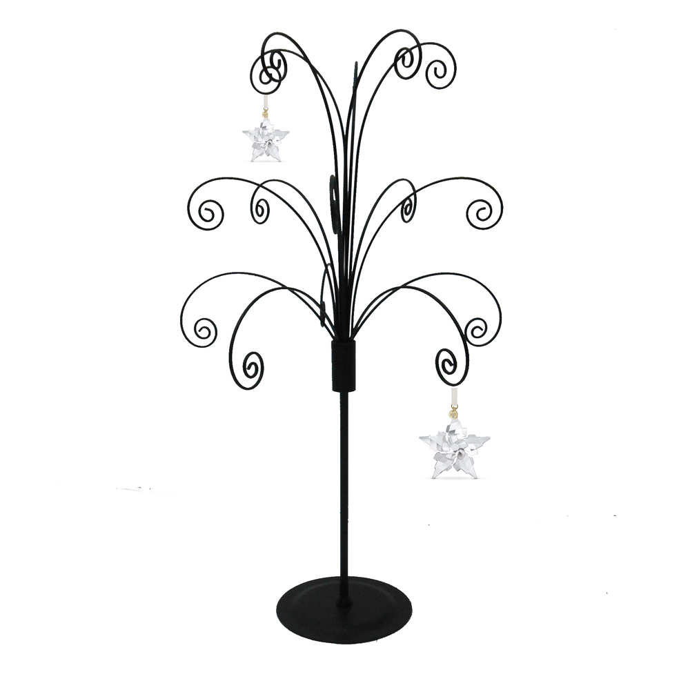 Metal Christmas Tree Ornament Display Stand Black 20 Inch