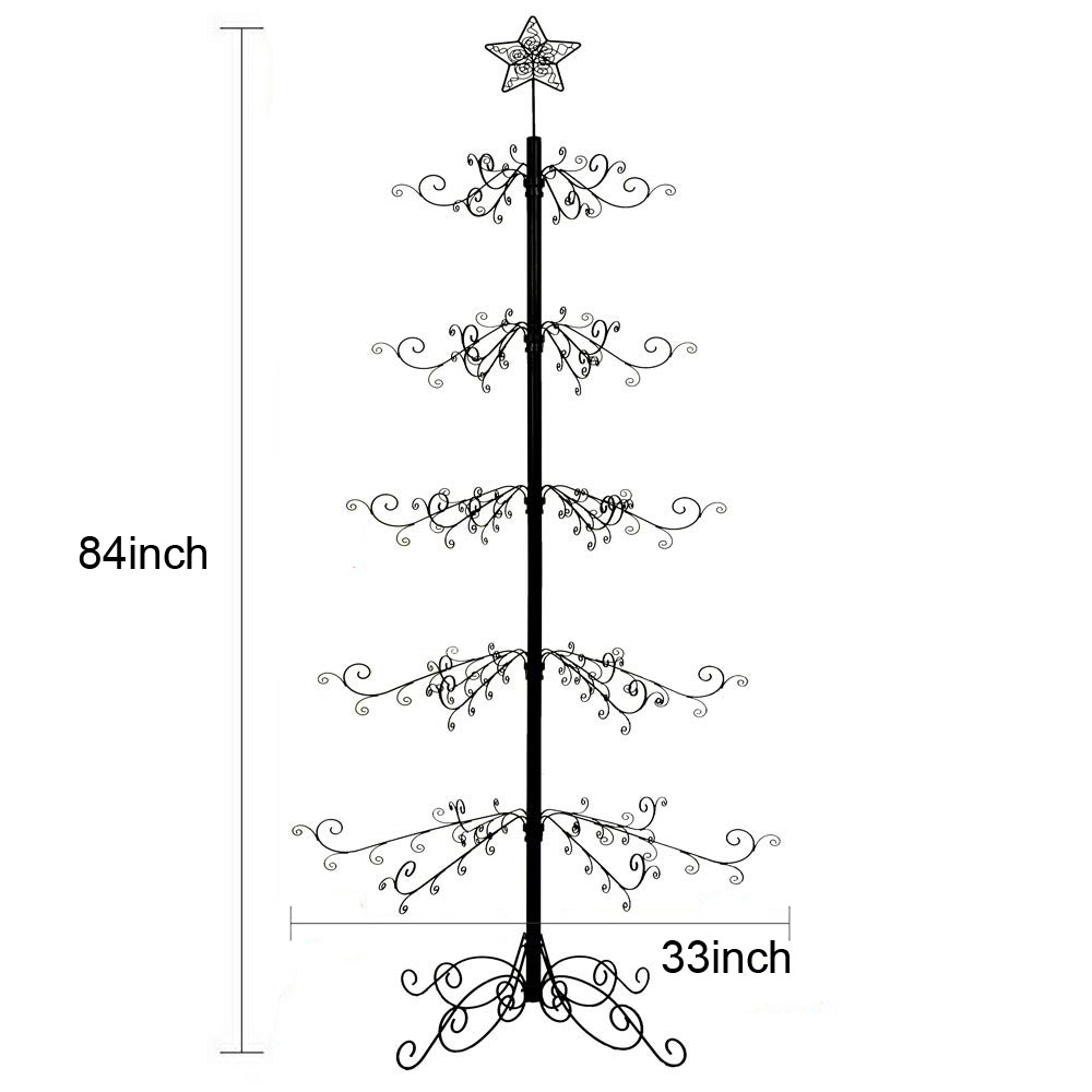 84 Inch Wrought Iron Christmas Tree Metal Ornament Display Stand  174 Hooks ECO Green Xmas Tree Free Shipping