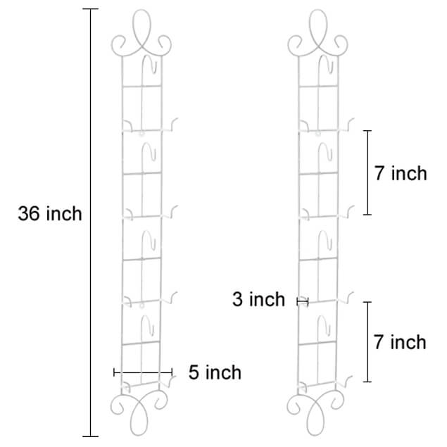 Plate Wall Display Rack for Coffee Cup & Saucer, Holder for 4