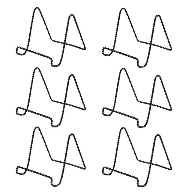 Plate Stand Display Holder Rack Easel Black Twist Wire 3inch 6pcs