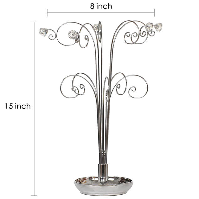 Jewellery Necklace Stand Holder Tree jewelry Silver 15inch
