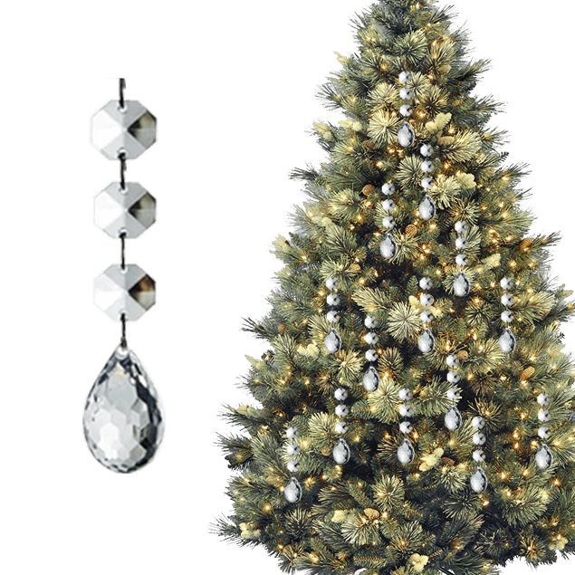 Acrylic Crystal Christmas Ornaments Decorations Tree Clear 30pcs