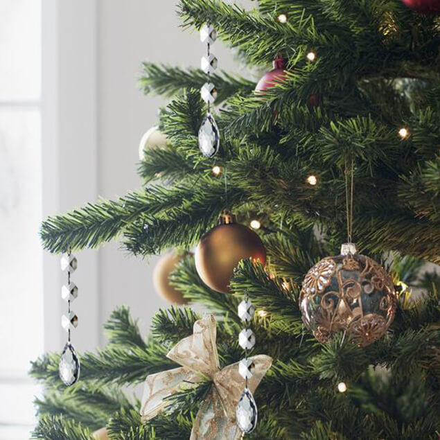 20/30pcs/Set Christmas Acrylic Crystal Drops Ornaments Xmas Tree Hanging Pendant 