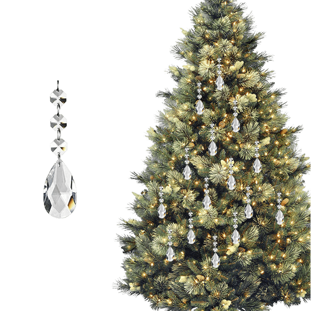Acrylic Crystal Christmas Tree Decorations Ornaments Clear 30pcs