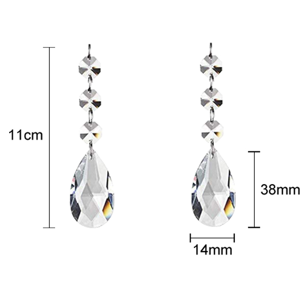 Acrylic Crystal Christmas Tree Decorations Ornaments Clear 30pcs