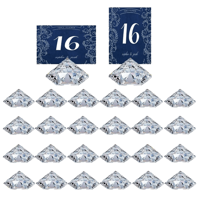 Crystal Clear Table Photo Place Card Holders Diamond Shape set of 10 20 pcs 