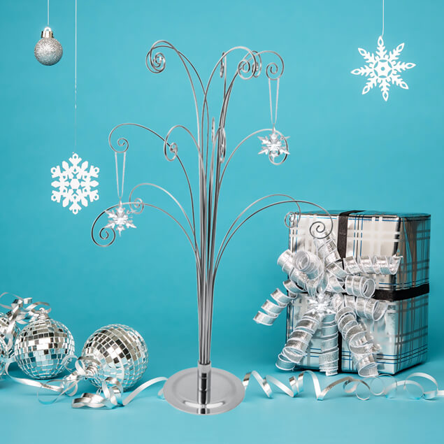 For Swarovski Ornament Display Tree Stand Metal 2022 Tabletop Silver 20 inch