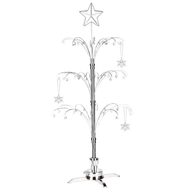 For Swarovski Ornament Display tree Stand Rotating Metal  2023 Silver 47 inch