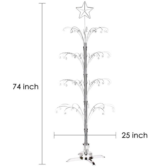 74 Inch Ornament Display Tree Rotating Stand Metal for Christmas Free Shipping