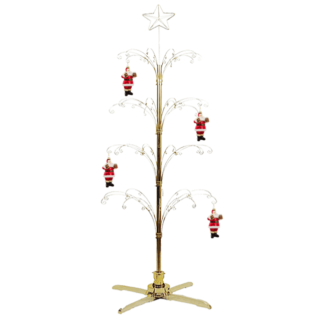 Metal Christmas Tree Ornament Display Stand Wire Rotating Gold 74 Inch