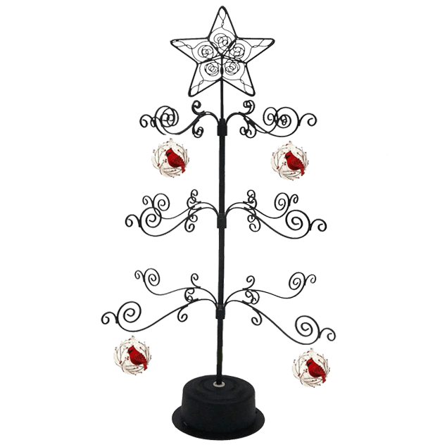 24 Inch Ornament Display Tree Stand Metal Christmas Trees Rotating Free Shipping