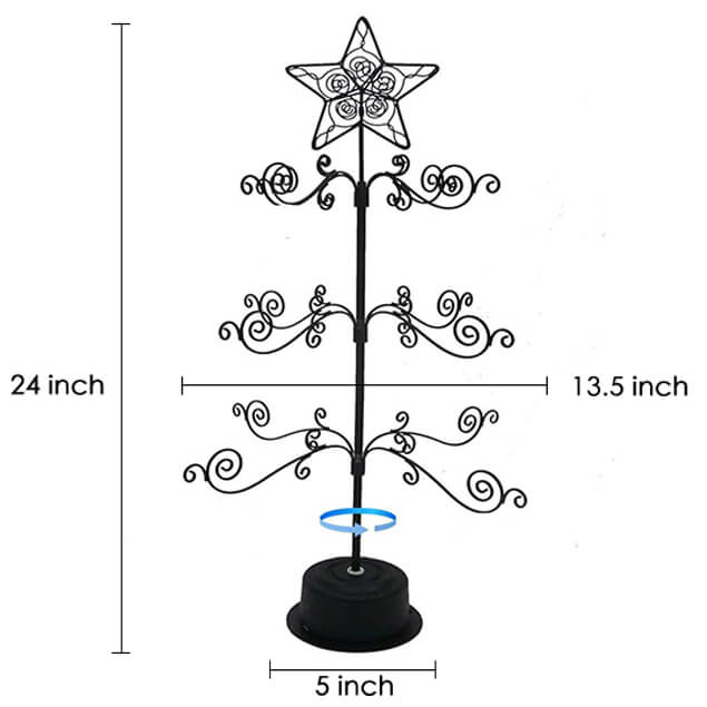 Black 8 Inch Revolving Hanging Ornament Holder 
