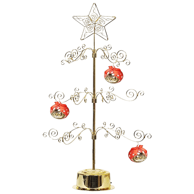 24 Inch Ornament Display Tree Stand Metal Christmas Trees Rotating Free Shipping