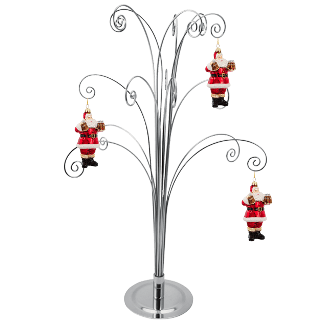 Metal Christmas Tree Ornament Display Stand silver 20 Inch