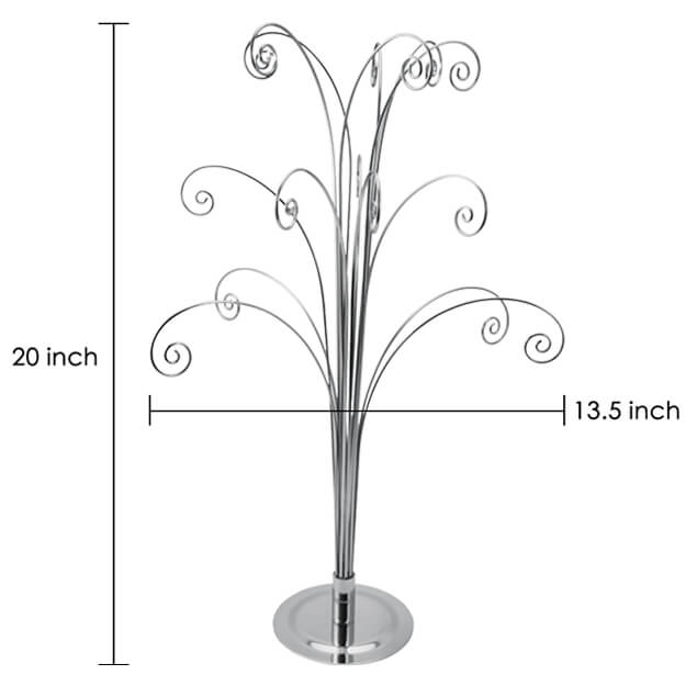 Metal Christmas Tree Ornament Display Stand silver 20 Inch