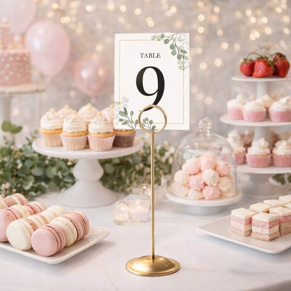 HOHIYA 12 Pack Metal Table Number Holders 12" Tall Place Card Stands for Weddings and Banquets Heavy Duty Restaurant Menu Clips Professional Event Sign Holders Gold