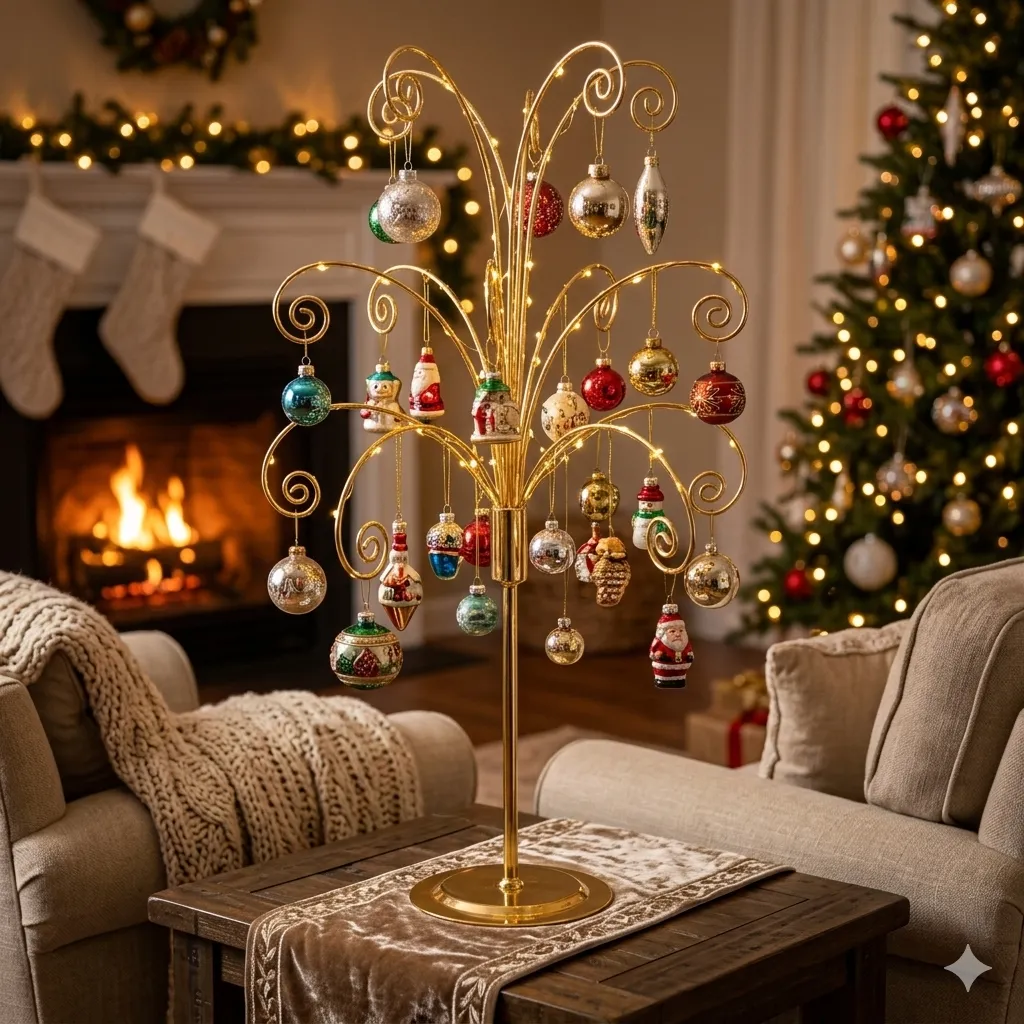 HOHIYA ornament display tree size comparison with hand for scale