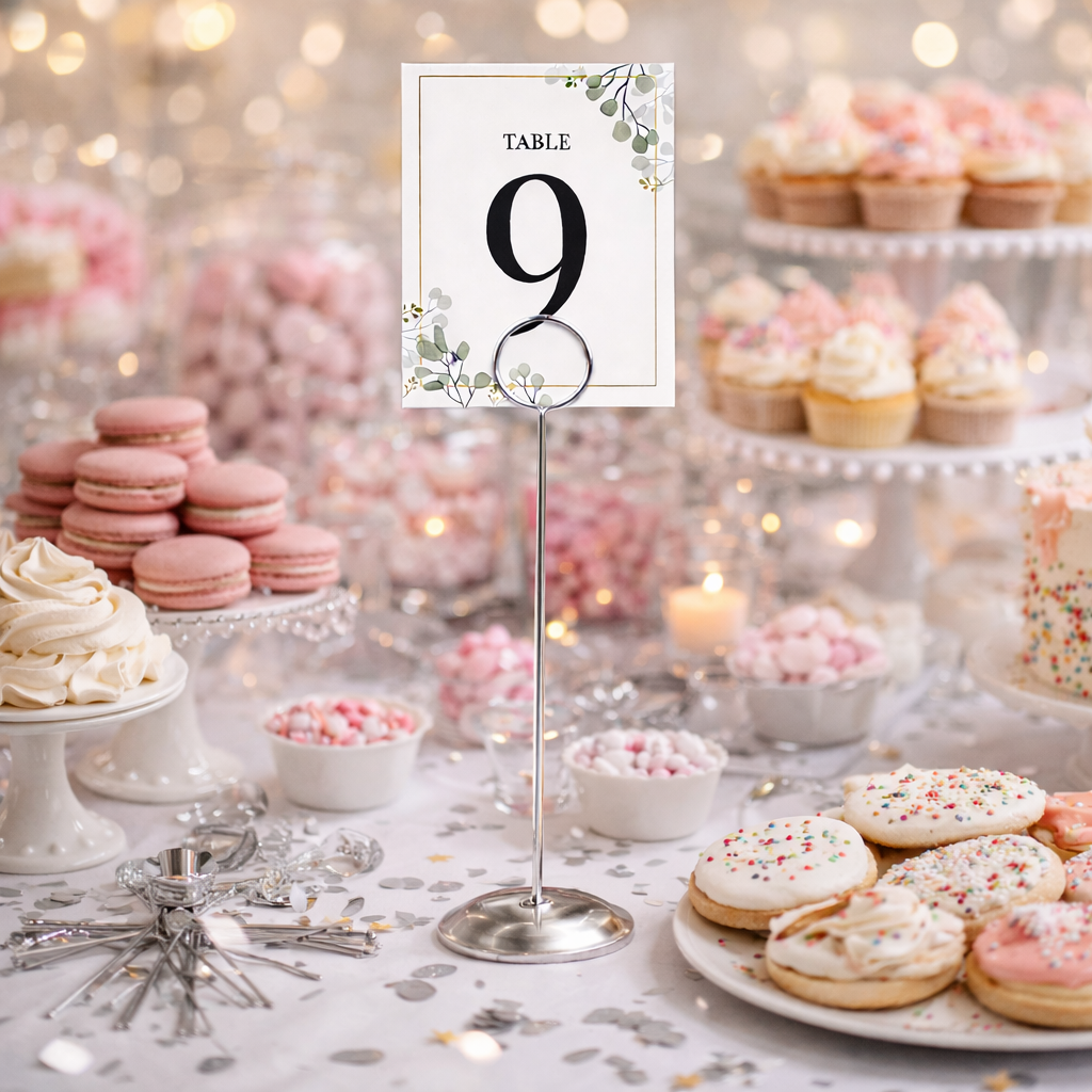 HOHIYA 12 Pack Metal Table Number Holders 12" Tall Place Card Stands for Weddings and Banquets Heavy Duty Restaurant Menu Clips Professional Event Sign Holders Silver