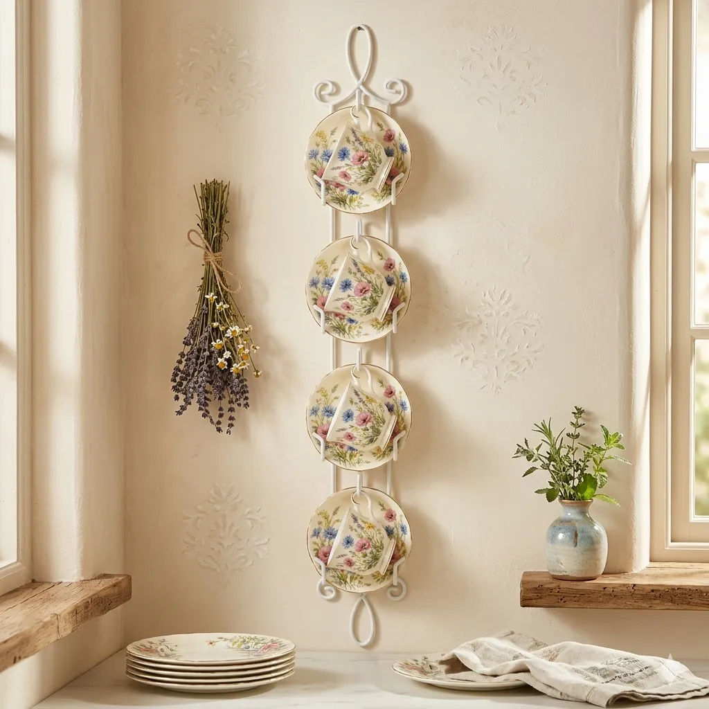 HOHIYA tea cup display stand assembled and ready to display