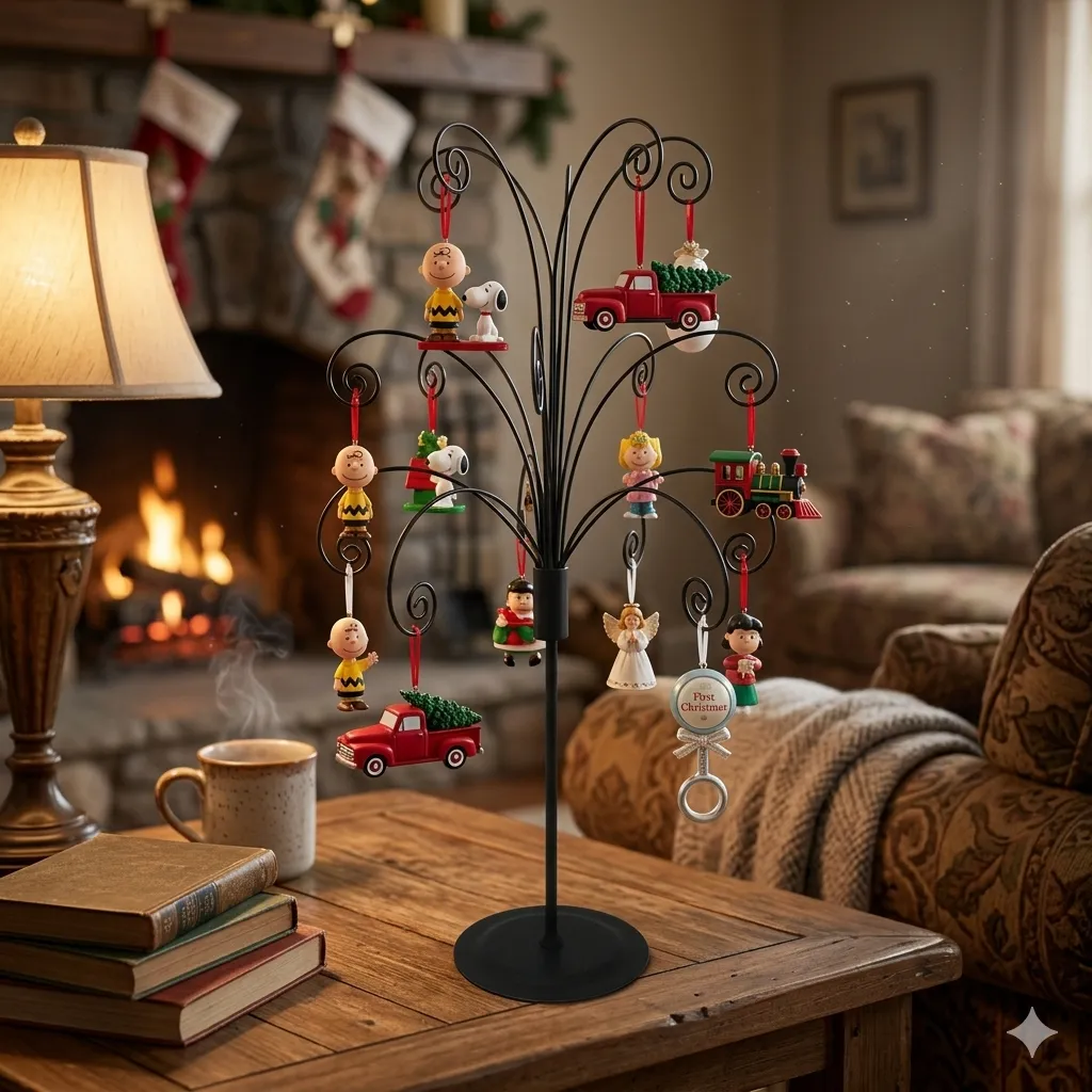 HOHIYA ornament display tree size comparison with hand for scale