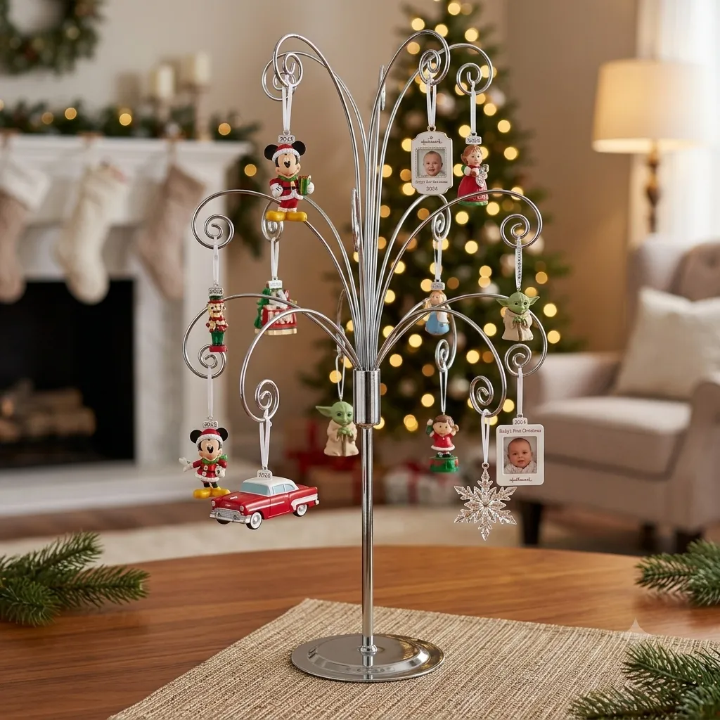 HOHIYA ornament display tree styled in a home setting