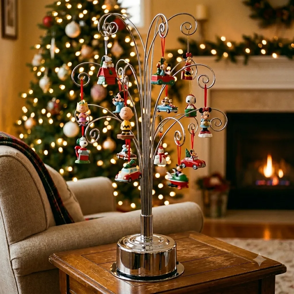 HOHIYA ornament display tree size comparison with hand for scale