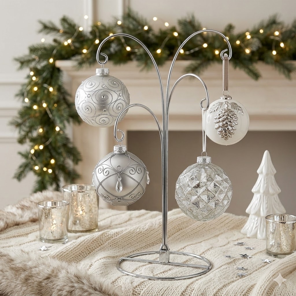 HOHIYA ornament display tree size comparison with hand for scale