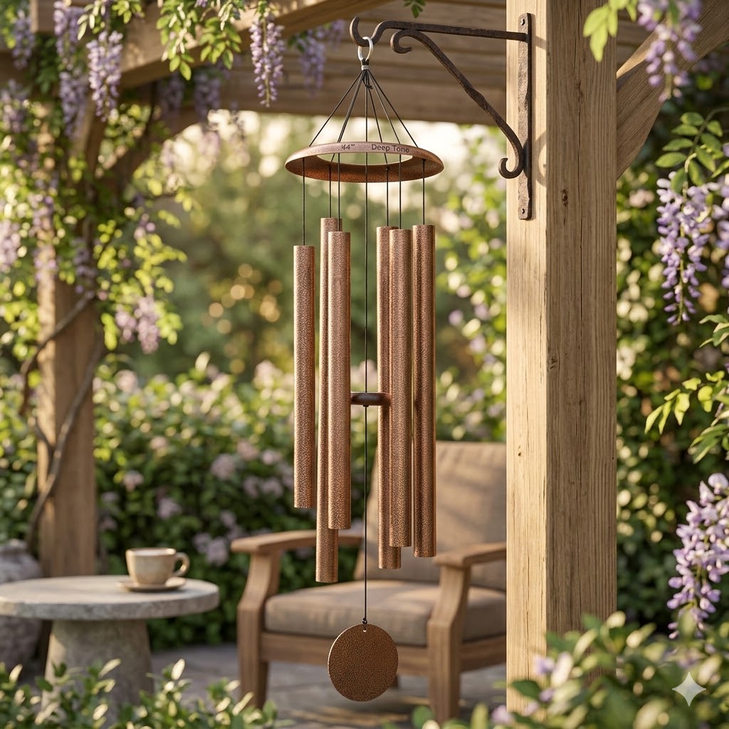 HOHIYA 44-inch wind chime stand assembled and ready to display