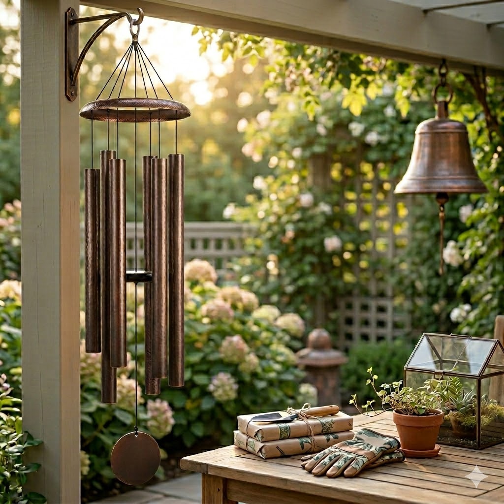 HOHIYA 50-inch wind chime stand assembled and ready to display