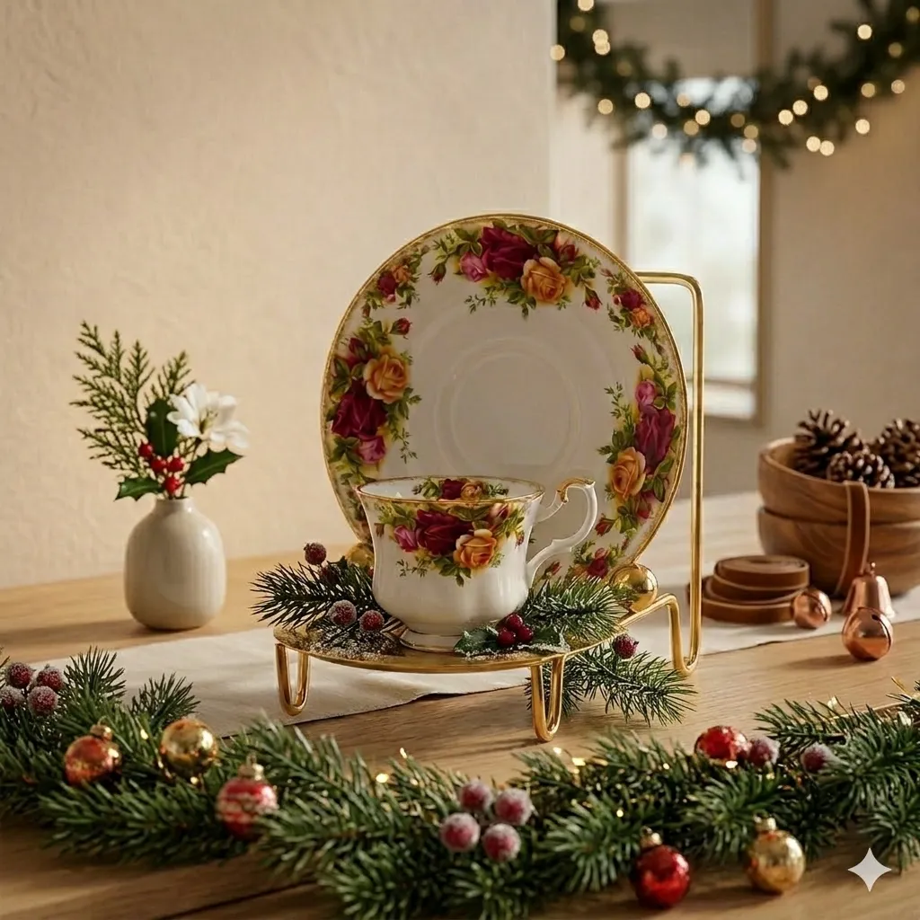 HOHIYA tea cup display stand packaging and what is included