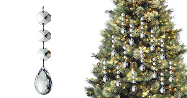 HOHIYA Christmas Tree Ornament Decorations Acrylic Crystal Xmas Ball Drop Prism
