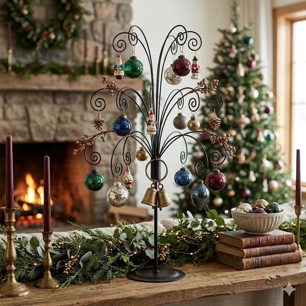HOHIYA ornament display tree styled in a home setting