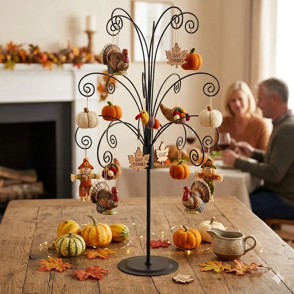 HOHIYA 20-inch ornament display tree assembled and ready to display