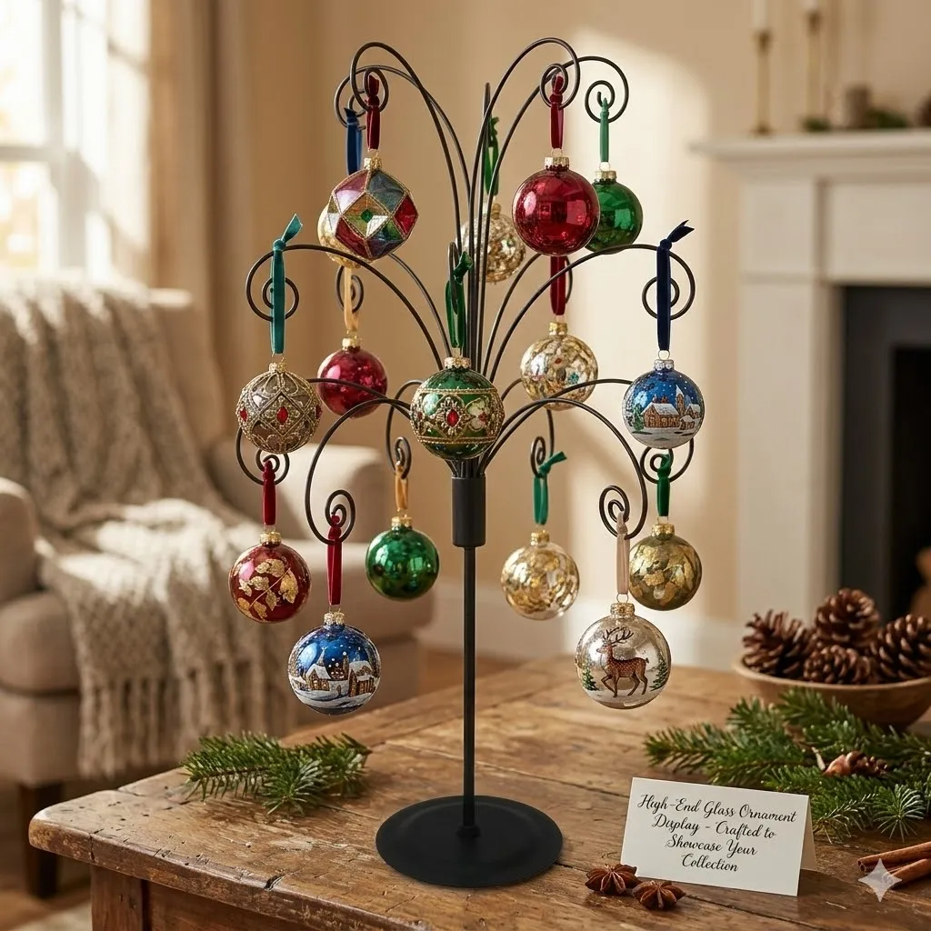 HOHIYA ornament display tree size comparison with hand for scale