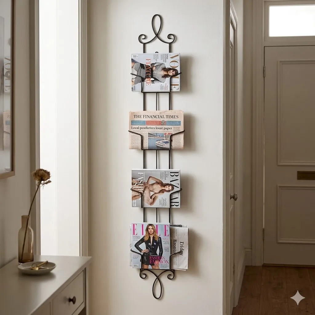 Side angle view of HOHIYA metal display stand