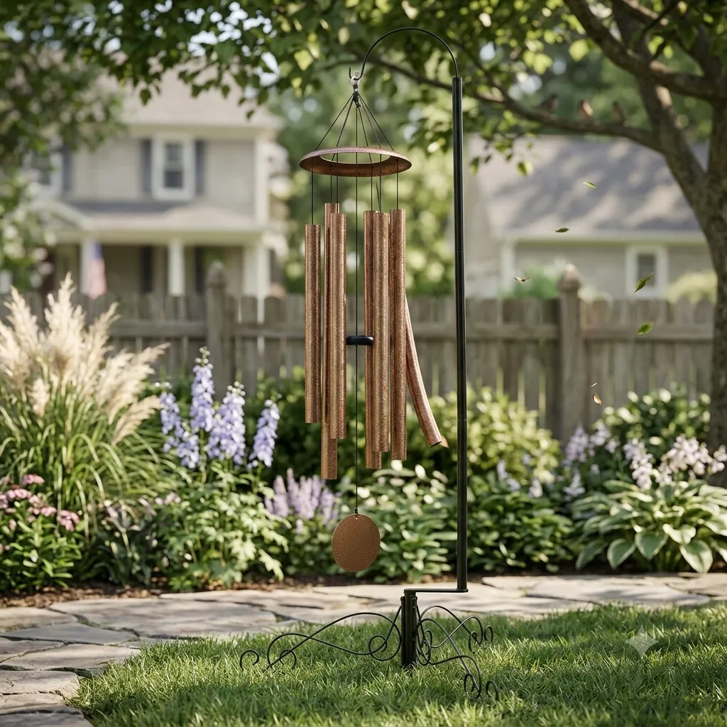HOHIYA wind chime stand size comparison with hand for scale